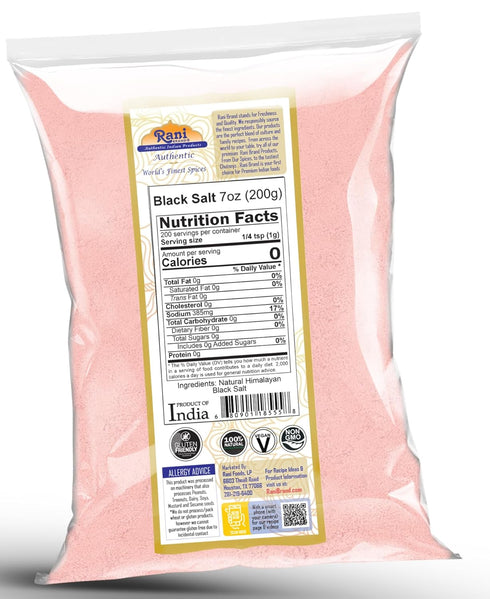 Rani Black Salt Powder (Kala Namak) Mineral 7oz (200g) ~ Unrefined, Pure and Natural | Vegan | Gluten Friendly | NON-GMO | Indian Origin | Perfect...