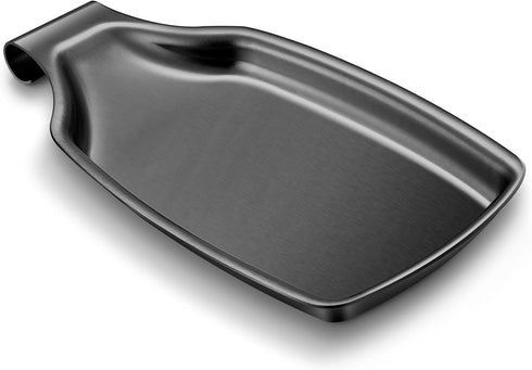 LIANYU Black Spoon Rest for Kitchen Counter, Stainless Steel Spoon Holder for Stove Top, Spatula Spoon Ladle Utensil Holder with Square Bottom, He...