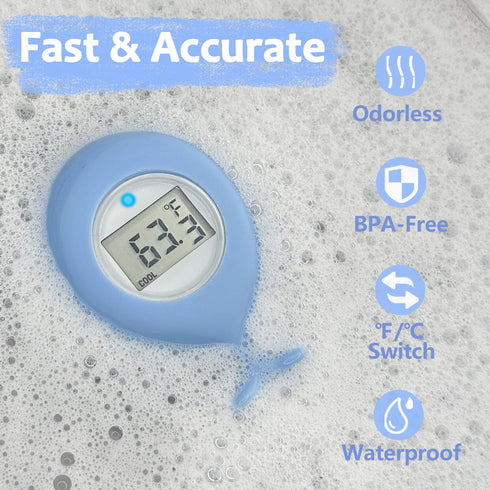 Baby Bath Tub Thermometer for Infant, Bathtub Water Temperature Room Thermometer, Safety Floating Bathing Toy, Newborn Essentials, Gifts for Moms ...