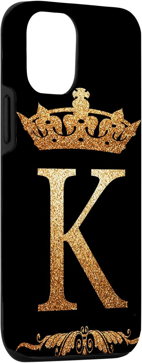 iPhone 13 Pro Crown Phone Case Initial K alphabet mobile cover Letter K Case...