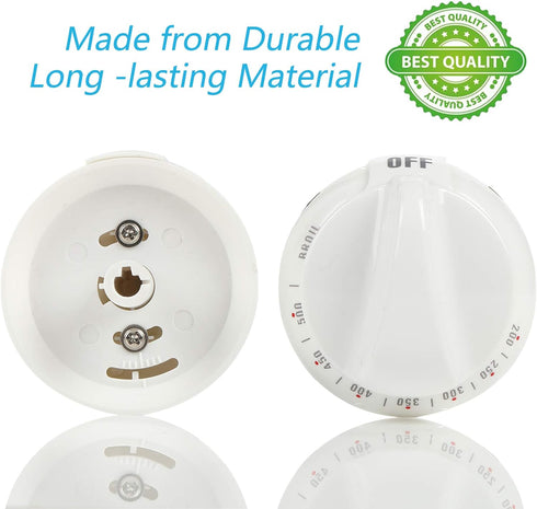 WB03K10036 Thermostat Knob Replacement Part White for GE & Hotpoint Range Oven - Replaces AP2014848, 242682, AH225985, EA225985, PS225985, WB3K10036 (1 Pc)