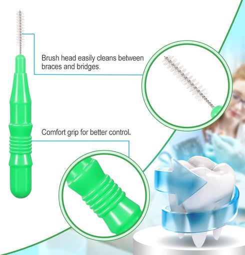 350 Pieces Interdental Brush Tooth Floss Tooth Cleaning Tool Toothpick Dental Tooth Flossing Head Oral Dental Flosser Teeth Soft Dental Picks Refi...
