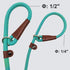 BTINESFUL 7FT Slip Lead Dog Leash, Strong Nylon Rope Leash, 1/4 & 1/2 inch Diam Dog Training Lead for Small Medium Large Dogs (1/2" * 7 FT, Green ...