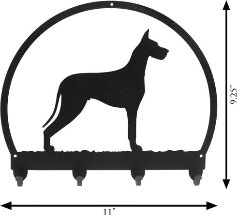 SWEN Products Great Dane Metal Key Chain Hanger - Leash Holder...