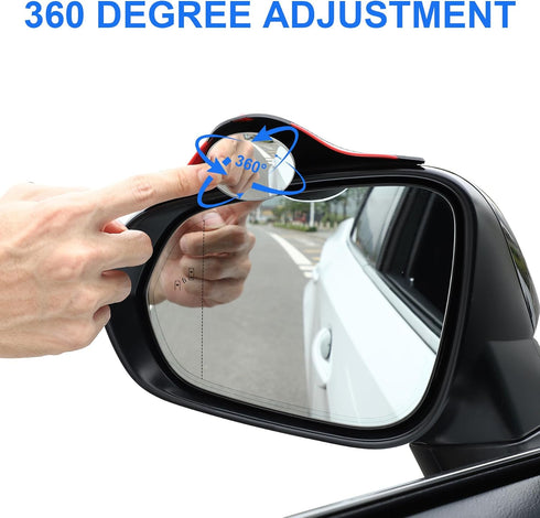 LivTee Blind Spot Mirror with Side Mirror Rain Guard, HD Glass Frameless Convex, Carbon Fiber 2-in-1 Side Mirror Covers Kit with Wide Angle Adjust...