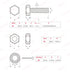 20Set M6 Stainless Steel Hex Head Screws Bolts and Nuts Flat & Lock Washers Assortment Kit, 304 Stainless Steel 18-8,Fully Machine Thread 25mm 40m...