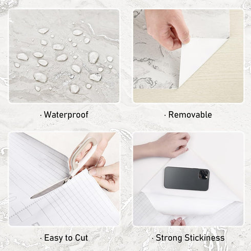 Matte Beige/Silver Marble Contact Paper Textured Beige Granite Peel and Stick Wallpaper Countertops Vinyl Waterproof Self Adhesive Wall Paper Roll...