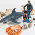 Ocean Sea Marine Animal Figure Toys Playsets 2 PCS Diver Blue Shark Model Toy Desktop Decoration Collection Party Favors Toys for Boys Girls Kids...