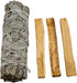 Smudge Kit Spiritual Set - White Sage, Cedar, 7 Chakra Sage, Yerba Santa, Palo Santo, Sandalwood T-Lite Candle - for Purifying, Cleansing, Meditat...