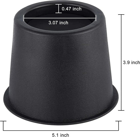 BTSD-home Round Bed Risers 4 inch Heavy Duty Furniture Risers Table Chair Risers Lift up to 10000 Pounds Rise up 3.5 inch Set of 4 Pieces (Black)...