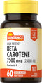 Sundance Beta Carotene 7500mcg | 60 Softgels | Provitamin A | High Potency Formula | Non-GMO and Gluten Free Supplement...