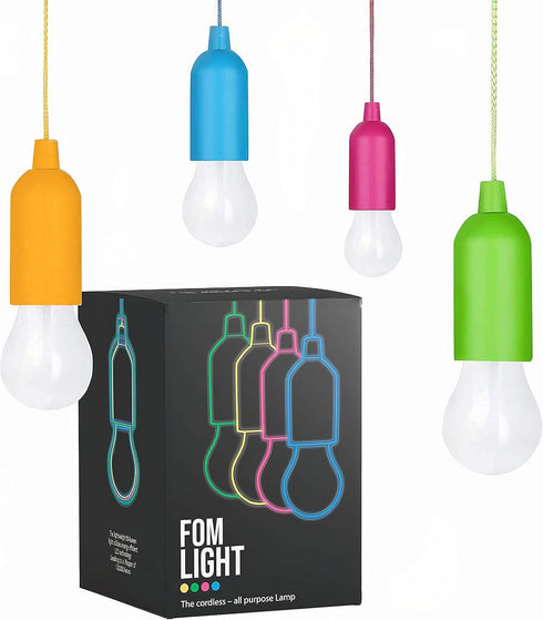 Enchanting Playhouse or Treehouse Adventure: 4-Pack Battery-Operated Kids' Hanging Lights with Safe Touch and Easy Pull Chain...