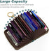 Nipichsha Credit Card Holder, Small RFID Card Wallet for Women, Slim Leather Wallet Organizer, Pocket Business Card Case with Zipper & Keychain (B...