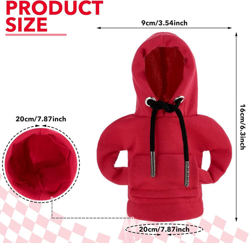 Universal Car Gear Shift Hoodie, 2PCS Upgraded Hoodie Car Gear Shift Cover(6.3in) Funny Shifter Hoodie,Interior Accessories,Red and Black Car Deco...