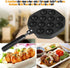 Junluck Non-Stick Pancake Pan, 12 Cavities Aluminum Baking with Plastic Handle & Hanging Hole, Grill Pan Plate for Takoyaki Octopus (Black)...