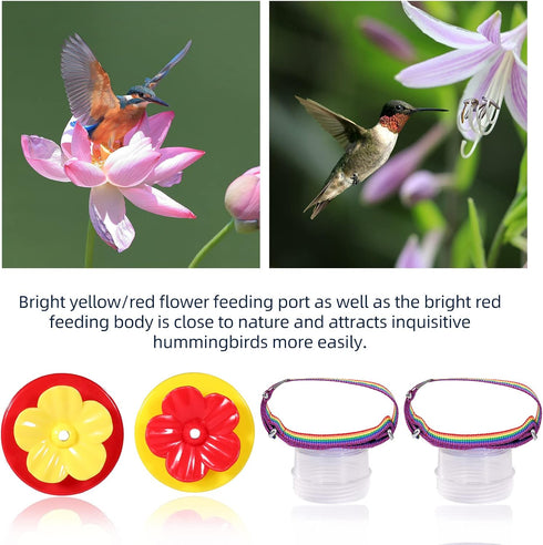 SUQ I OME 2 pcs of Hummingbird Hand Feeder for Outdoors Flower Hand Held Hummingbird Feeder Tools Mini Hand Feeding Tools Backyard Nature (Wrist S...