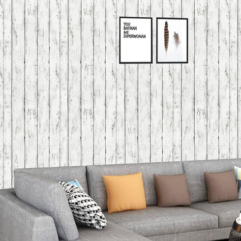 Arthome Peel and Stick Wallpaper, Wood Contact Paper, Self Adhesive, Easy to Clean, Vinyl Film for Furniture Countertop, Distressed Plank Grain Vi...
