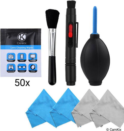 Camera Lens Cleaning Kit - Air Blower, Cleaning Brush, 2in1 Lens Cleaning Pen, 50 Individually Wrapped Wet Tissues and 4 Microfiber Cloths......