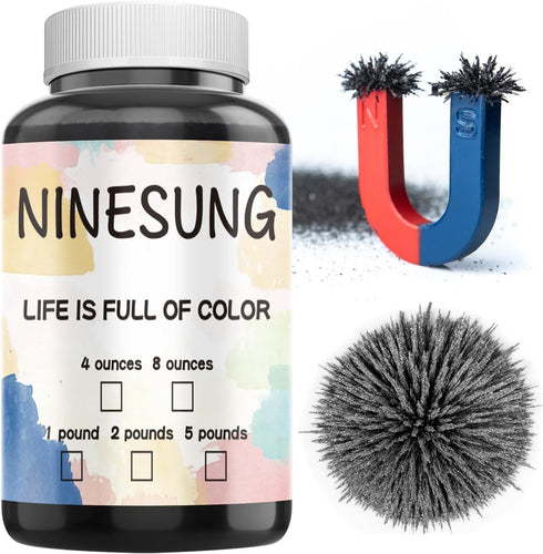 Magnetic Sand, Iron Filings, Iron Powder Filings Magnetic Power for Magnet Education and School Experiments Learning, 8 Ounce Iron Oxide Powder Sh...