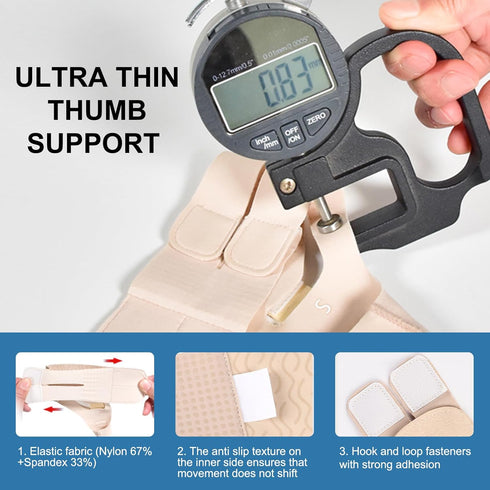 Ultrathin Thumb Brace for Arthritis, Tendonitis, Repetitive Strain, Sprains, Carpal Tunnel - Pain Relief and Thumb Support - Trigger Thumb Splint ...