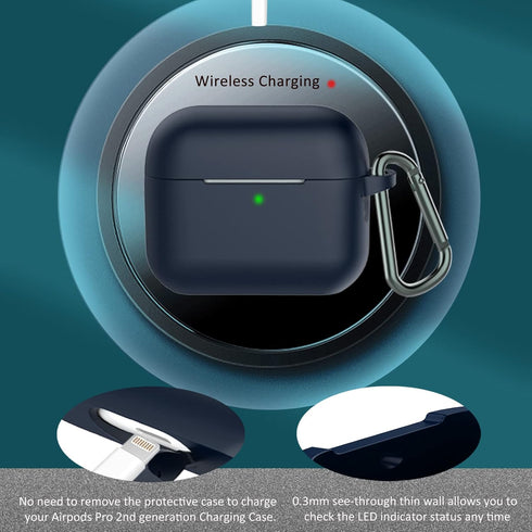 Coffea for Airpods Pro 2nd Generation Case Cover, Soft Silicone Shock-Absorbing Protective Case with Keychain for New Apple Airpods Pro 2 Case 202...