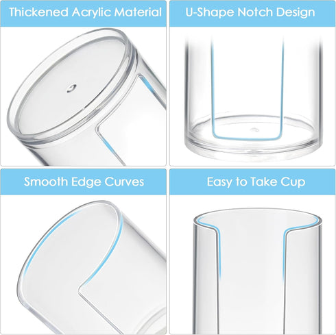 Bathroom Cup Dispenser, Small Cups Holder for 3oz-4oz Disposable Mouthwash Rinsing Paper Cups Storage, Compact Clear Plastic Cup Organizer for Bat...