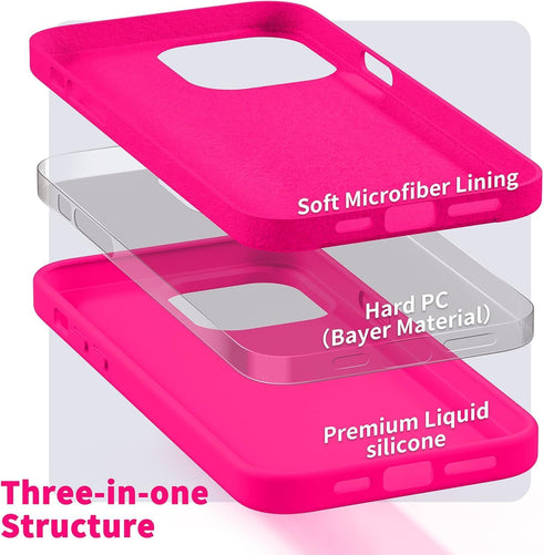 Jmltech for Silicone iPhone 15 Plus Case Heart Women Girly Hybrid with Soft Anti-Scratch Microfiber Lining Protective Phone Cases for iPhone 15 Pl...
