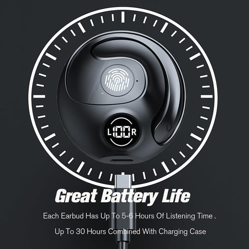 Out of Ear Open Earbuds Earless Headphones Bluetooth Outside Ear for Ows Open Owls Hanging Earphones 5.4 Bluetooth Open Ear Hanging Headset Temple...