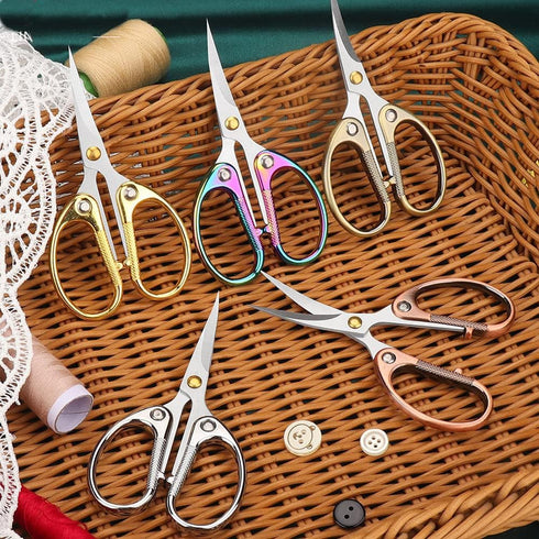 4.5" Cute Embroidery Scissors with Curved Tip for Sewing, Small Stainless Steel Sharp Scissors Craft Shear for DIY Craft Art Work Sewing Handicraf...