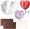 Chocolate Mold Set,Chocolate Heart Molds,Breakable Heart Mold with Hammer,Number and Letter Molds for Cake Decoration Candy Making-Suitable for Va...