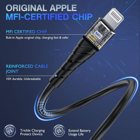 OIITH MFi Certified for iPhone Charger Cable 3 Pack 3 Ft, for Lightning Charging Cord, Fast 2.4A for iPhone USB Cord Compatible with iPhone12/11/X...