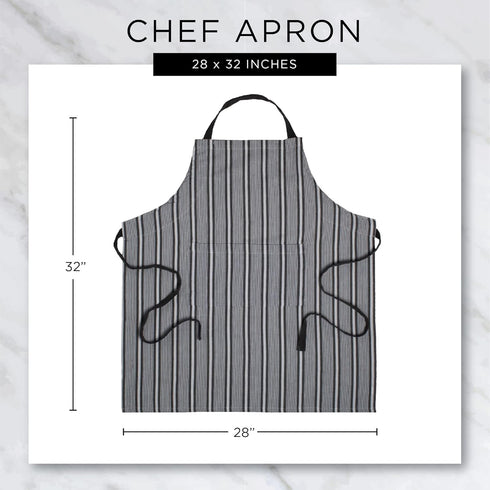 DII Professional and Commercial Grade, Chef Stripe Kitchen, Apron, Tango Red...