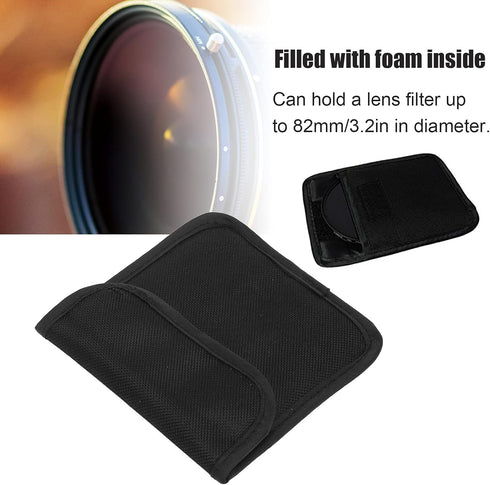 Lens Filter Storage Bag, Lens Filter Case Anti Shock Soft Nylon Photography Lens Filter Insert Filter Pouch for Filters Up to 82mm...