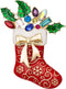 RareLove Christmas Brooch Red Stocking with Holly Snowflake Gold Bow Enamel Pin Rhinestone Brooch Christmas Pin for Women, Cute Pins,Christmas Jew...