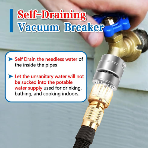 Self-Draining Vacuum Breaker, 1-1/16" Female Fine Thread Vacuum Breaker, PK1390 No Lead Brass Hose Bib Vacuum Breaker, for Providing you with Heal...