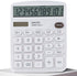 Calculators Desktop, White Calculator, Cute Calculator 12 Digit Desk Calculator Large Display, Dual Power Solar Battery, Office Home School Suppli...