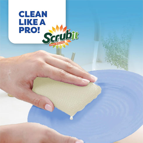 Multi-purpose Scouring Pad by Scrub-It - Non-Scratch Cleaning Dobie Pads for Pots, Pans, DIshes, Utensils & Non-Stick Cookware - Sponge Scrubbers ...