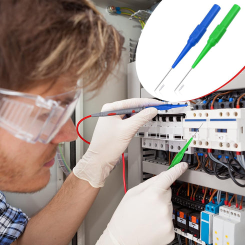 OIIKI 10 PCS 0.7mm Test Probe Pins, Non-Destructive Insulation Piercing Needle Testers, Stainless Steel Multimeter Probes for Banana Socket Plug, ...