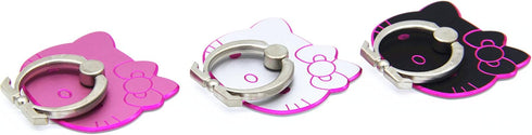 Kitty Cell Phone Ring Grip Stand Holder Car Mounts (Black, Pink, Silver/Pink Rim)...