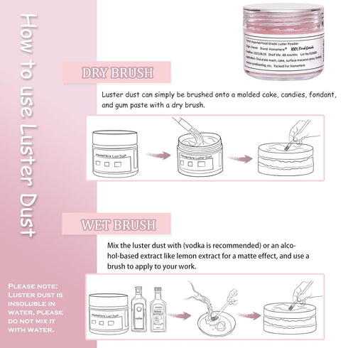 HomeHere Edible Luster Dust Food-Grade Glimmer Powder Glitter for Cake Decorating 7g, Edible Sprinkle Glitter for Cocktails Drinks Baking Candy De...