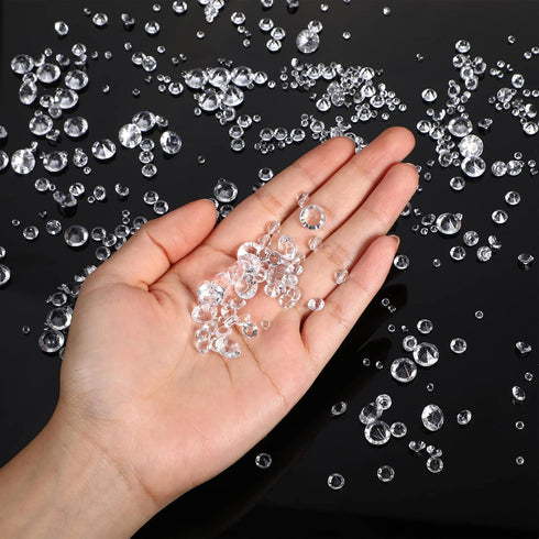 Hicarer 4000 Pieces Diamonds Crystals Acrylic Gems Wedding Table Scattering Gemstones Christmas Party Decorations Bridal Shower Masquerade Vase Fi...