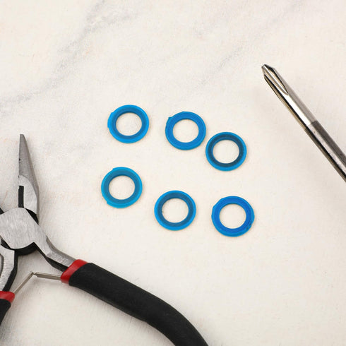 6pcs Gearcase Drain Plug Seal Washer Gaskets 26-830749, Blue Lower Unit Grease Gaskets Strong Drain Plug Sealing Washer Compatible with Mercury Ma...