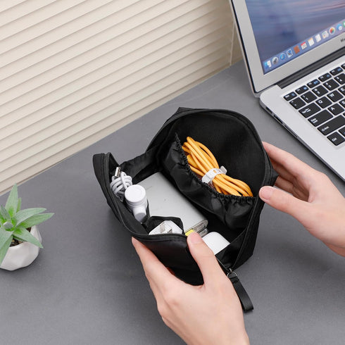 Yesesion 2 Pack Electronics Organizer with Wire Ties, Portable Travel Cable Storage Case for Power Cords, Phone Charger, Earphones, Waterproof Car...