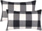4TH Emotion Set of 2 Farmhouse Buffalo Check Plaid Throw Pillow Covers Cushion Case Polyester Linen for Fall Home Decor Black and White, 12 x 20 I...