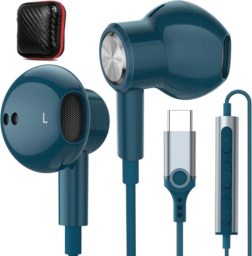 USB C Headphones for iPhone 15 Pro Max,HiFi Stereo Type C Earphones Magnetic Wired Earbuds in-Ear USB-C Headset with Microphone Volume Control for...