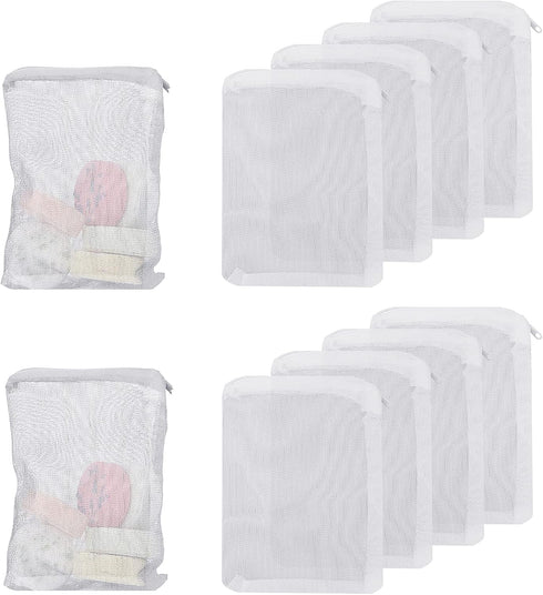 Fish Tank Media Mesh Filter Bag - 10 Pcs Aquarium Filter Bags High Flow Fine Mesh Net with Plastic Zipper for Fish Tank Bio Balls, Pelletized Carb...