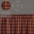 VHC Brands Primitive Kitchen Window Curtains-Heritage Farms Tier Pair, L24 x W36, Deep Burgundy Red...