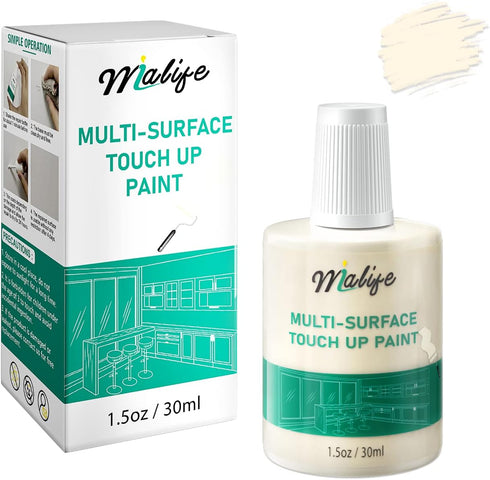 Multi-Surface Touch Up Paint, Waterproof and Quick Drying, Brush in Bottle, for Appliance and Home Repairs, Walls, Door, Porcelain, Satin Finish, ...