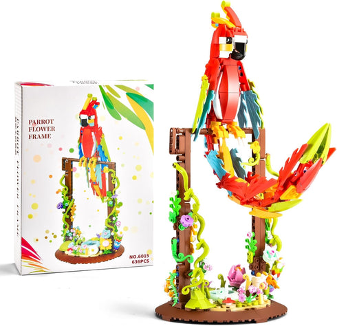 BNG Parrot Flower Animal Building Sets, 2 in 1 Flower Bird Toy for Home Decor and Office,Creative Gifts for Adults and Kids Ages 8+ Boys Girls (63...