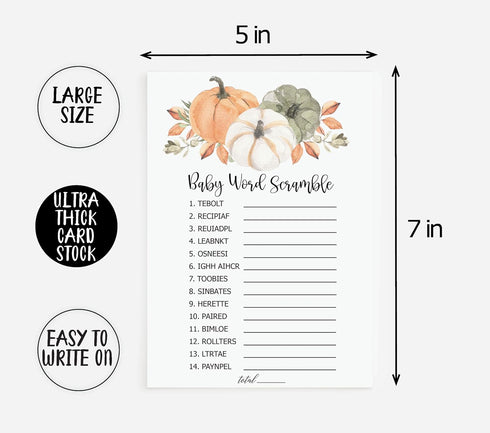 All Ewired Up 50 Baby Shower Who Said It? Mommy or Daddy? (50-Cards) Fun Baby Shower Game Activity, Gender Neutral Boy or Girl, Pumpkin, Autumn...